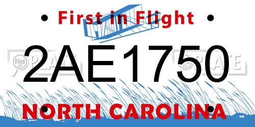 2AE1750 North Carolina License Plate