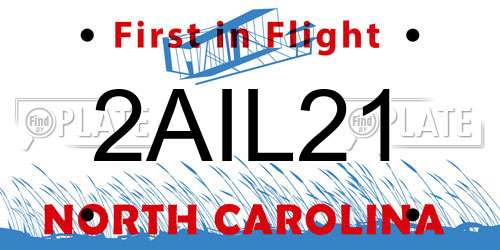 2AIL21 North Carolina License Plate