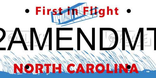 2AMENDMT North Carolina License Plate