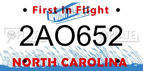 2AO652 North Carolina License Plate
