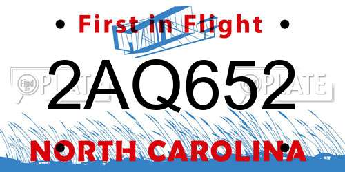 2AQ652 North Carolina License Plate