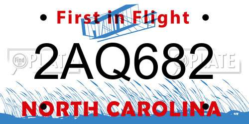 2AQ682 North Carolina License Plate