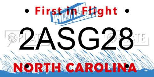 2ASG28 North Carolina License Plate
