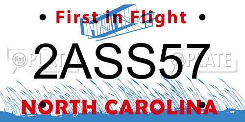 2ASS57 North Carolina License Plate