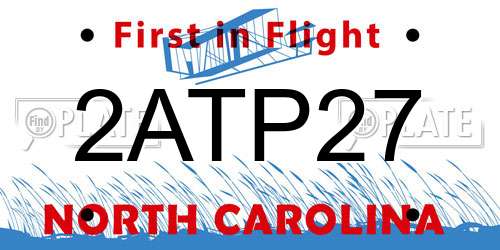 2ATP27 North Carolina License Plate