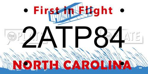 2ATP84 North Carolina License Plate