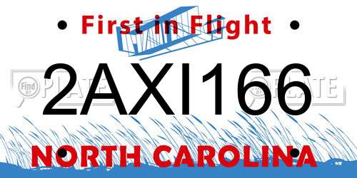 2AXI166 North Carolina License Plate