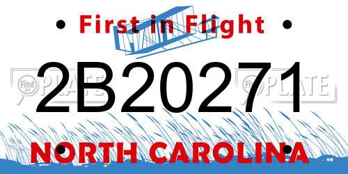 2B20271 North Carolina License Plate