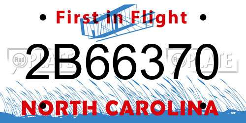 2B66370 North Carolina License Plate
