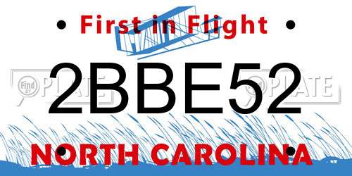 2BBE52 North Carolina License Plate