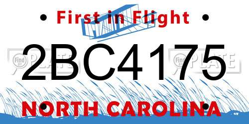 2BC4175 North Carolina License Plate
