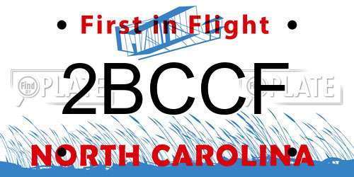 2BCCF North Carolina License Plate