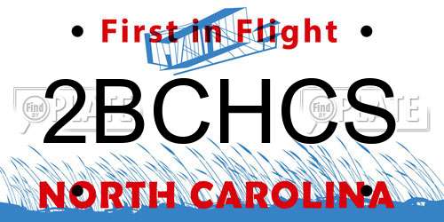 2BCHCS North Carolina License Plate