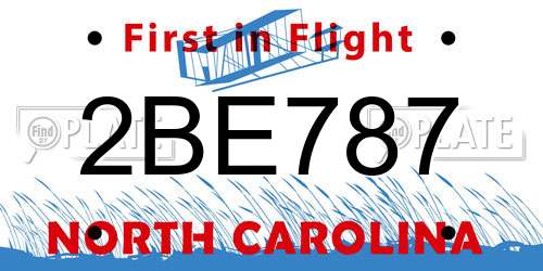 2BE787 North Carolina License Plate