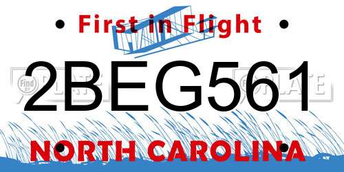 2BEG561 North Carolina License Plate
