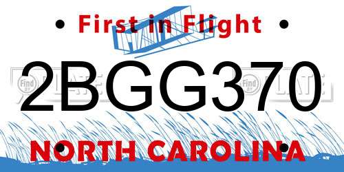 2BGG370 North Carolina License Plate