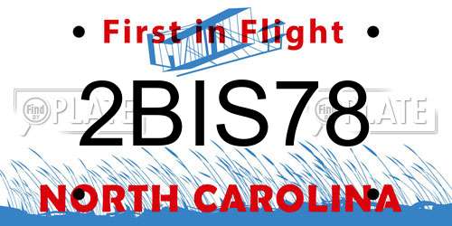 2BIS78 North Carolina License Plate