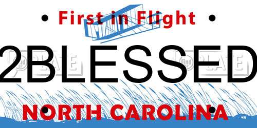 2BLESSED North Carolina License Plate