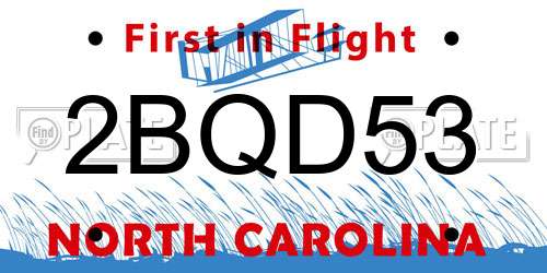 2BQD53 North Carolina License Plate