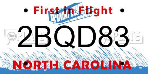 2BQD83 North Carolina License Plate