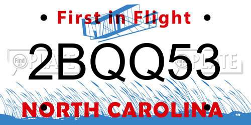 2BQQ53 North Carolina License Plate
