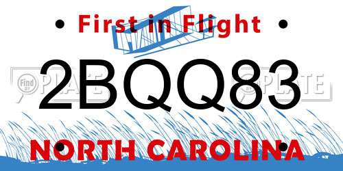 2BQQ83 North Carolina License Plate