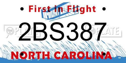2BS387 North Carolina License Plate