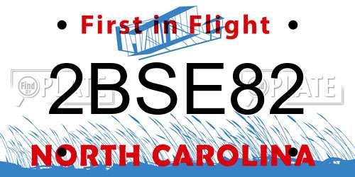 2BSE82 North Carolina License Plate