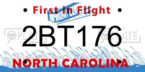2BT176 North Carolina License Plate