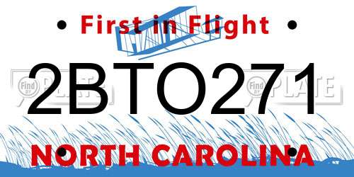 2BTO271 North Carolina License Plate