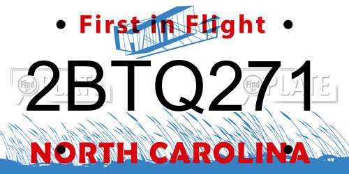 2BTQ271 North Carolina License Plate