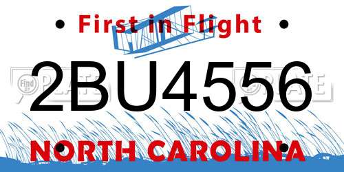 2BU4556 North Carolina License Plate