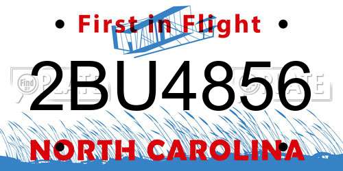 2BU4856 North Carolina License Plate