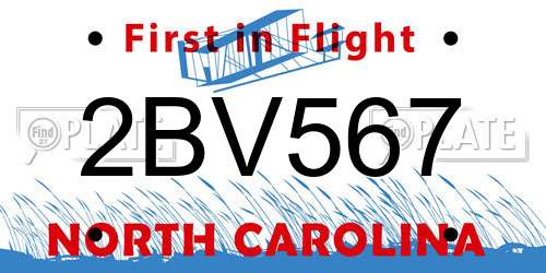 2BV567 North Carolina License Plate