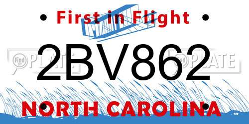2BV862 North Carolina License Plate
