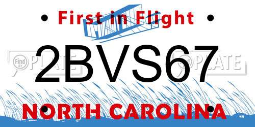 2BVS67 North Carolina License Plate
