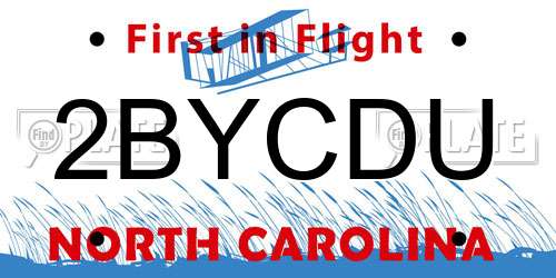 2BYCDU North Carolina License Plate