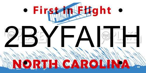 2BYFAITH North Carolina License Plate