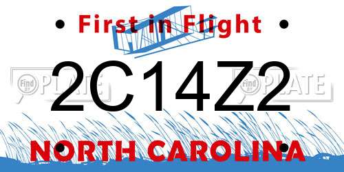2C14Z2 North Carolina License Plate