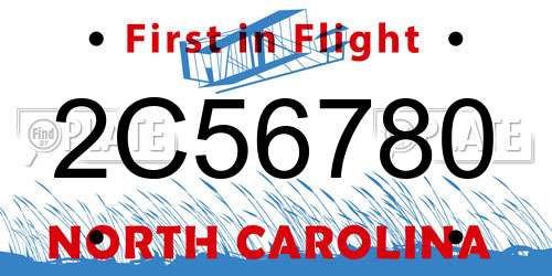 2C56780 North Carolina License Plate