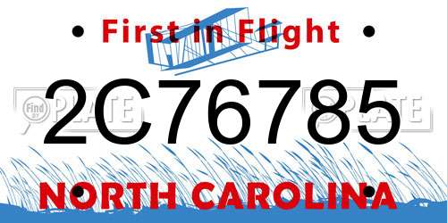 2C76785 North Carolina License Plate