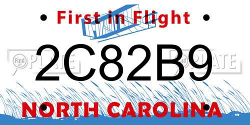 2C82B9 North Carolina License Plate
