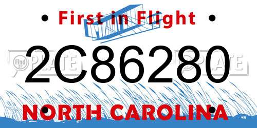 2C86280 North Carolina License Plate