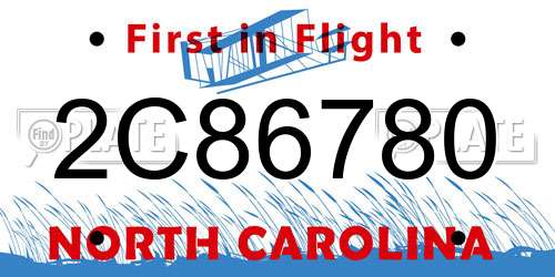 2C86780 North Carolina License Plate