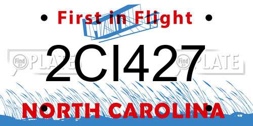 2CI427 North Carolina License Plate