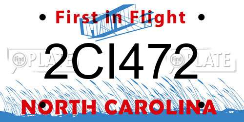 2CI472 North Carolina License Plate