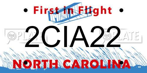 2CIA22 North Carolina License Plate