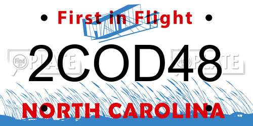 2COD48 North Carolina License Plate