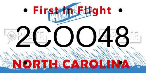 2COO48 North Carolina License Plate