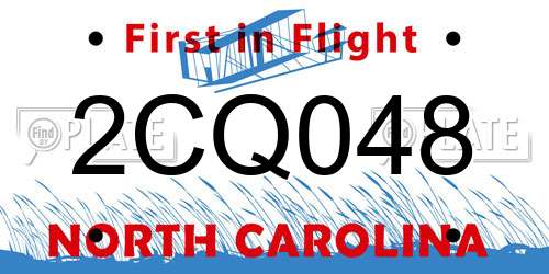 2CQ048 North Carolina License Plate
